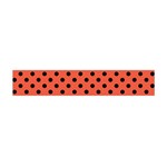 Polka Dots - Black on Tomato Red Flano Scarf (Mini)