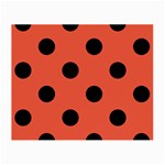 Polka Dots - Black on Tomato Red Small Glasses Cloth
