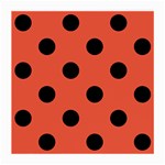 Polka Dots - Black on Tomato Red Medium Glasses Cloth