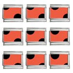 Polka Dots - Black on Tomato Red 9mm Italian Charm (9 pack)