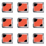Polka Dots - Black on Tomato Red Mega Link Italian Charm (9 pack)