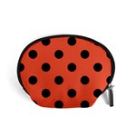 Polka Dots - Black on Tomato Red Accessory Pouch (Small)