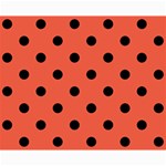 Polka Dots - Black on Tomato Red Collage 8  x 10 