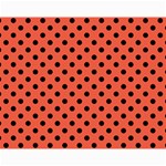 Polka Dots - Black on Tomato Red Collage 11  x 14 