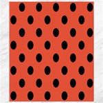 Polka Dots - Black on Tomato Red Canvas 8  x 10 