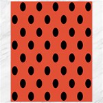 Polka Dots - Black on Tomato Red Canvas 11  x 14 