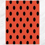 Polka Dots - Black on Tomato Red Canvas 12  x 16 
