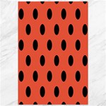 Polka Dots - Black on Tomato Red Canvas 12  x 18 
