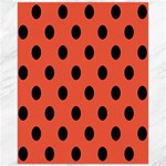 Polka Dots - Black on Tomato Red Canvas 16  x 20 