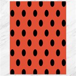 Polka Dots - Black on Tomato Red Canvas 18  x 24 