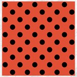 Polka Dots - Black on Tomato Red Canvas 20  x 20 