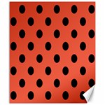 Polka Dots - Black on Tomato Red Canvas 20  x 24 