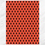 Polka Dots - Black on Tomato Red Canvas 36  x 48 