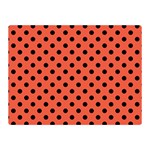 Polka Dots - Black on Tomato Red Double Sided Flano Blanket (Mini)