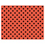 Polka Dots - Black on Tomato Red Double Sided Flano Blanket (Medium)
