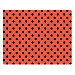 Polka Dots - Black on Tomato Red Double Sided Flano Blanket (Large)