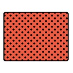 Polka Dots - Black on Tomato Red Double Sided Fleece Blanket (Small) (Two Sides)