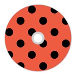 Polka Dots - Black on Tomato Red CD Wall Clock