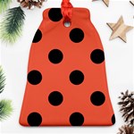 Polka Dots - Black on Tomato Red Ornament (Bell)