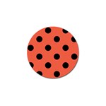 Polka Dots - Black on Tomato Red Golf Ball Marker (10 pack)