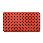 Polka Dots - Black on Tomato Red Medium Bar Mat