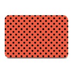 Polka Dots - Black on Tomato Red Plate Mat