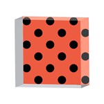 Polka Dots - Black on Tomato Red 4 x 4  Acrylic Photo Block
