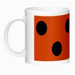 Polka Dots - Black on Tomato Red Night Luminous Mug