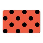 Polka Dots - Black on Tomato Red Magnet (Rectangular)