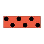Polka Dots - Black on Tomato Red Sticker Bumper (10 pack)
