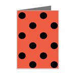 Polka Dots - Black on Tomato Red Mini Greeting Card
