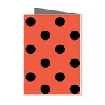 Polka Dots - Black on Tomato Red Mini Greeting Cards (Pkg of 8)