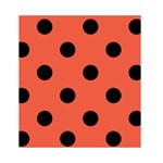 Polka Dots - Black on Tomato Red Greeting Card 4.5  x 6 