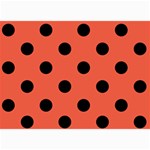 Polka Dots - Black on Tomato Red 5  x 7  Photo Cards