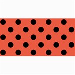 Polka Dots - Black on Tomato Red 4  x 8  Photo Cards