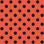 Polka Dots - Black on Tomato Red ScrapBook Page 8  x 8 