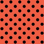 Polka Dots - Black on Tomato Red ScrapBook Page 12  x 12 