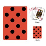 Polka Dots - Black on Tomato Red Playing Cards Single Design