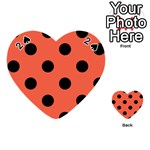 Polka Dots - Black on Tomato Red Playing Cards 54 (Heart)