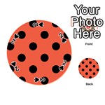 Polka Dots - Black on Tomato Red Playing Cards 54 (Round)