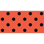 Polka Dots - Black on Tomato Red YOU ARE INVITED 3D Greeting Card (8x4)