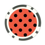 Polka Dots - Black on Tomato Red Poker Chip Card Guard (10 pack)