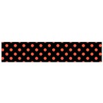 Polka Dots - Tomato Red on Black Flano Scarf (Small)