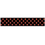Polka Dots - Tomato Red on Black Flano Scarf (Large)