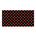 Polka Dots - Tomato Red on Black Satin Wrap
