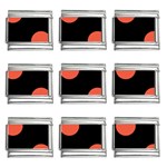 Polka Dots - Tomato Red on Black 9mm Italian Charm (9 pack)