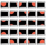 Polka Dots - Tomato Red on Black 9mm Italian Charm (25 pack)