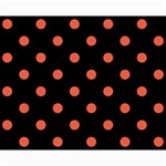 Polka Dots - Tomato Red on Black Collage 8  x 10 