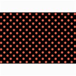 Polka Dots - Tomato Red on Black Collage 12  x 18 
