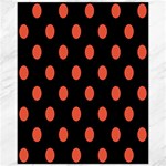 Polka Dots - Tomato Red on Black Canvas 11  x 14 
